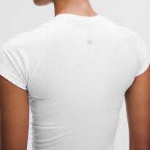 Like New Lululemon Swiftly Tech Cropped Short-Sleeve Shirt 2.0 White Sz 12 - Picture 5 of 5